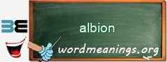 WordMeaning blackboard for albion